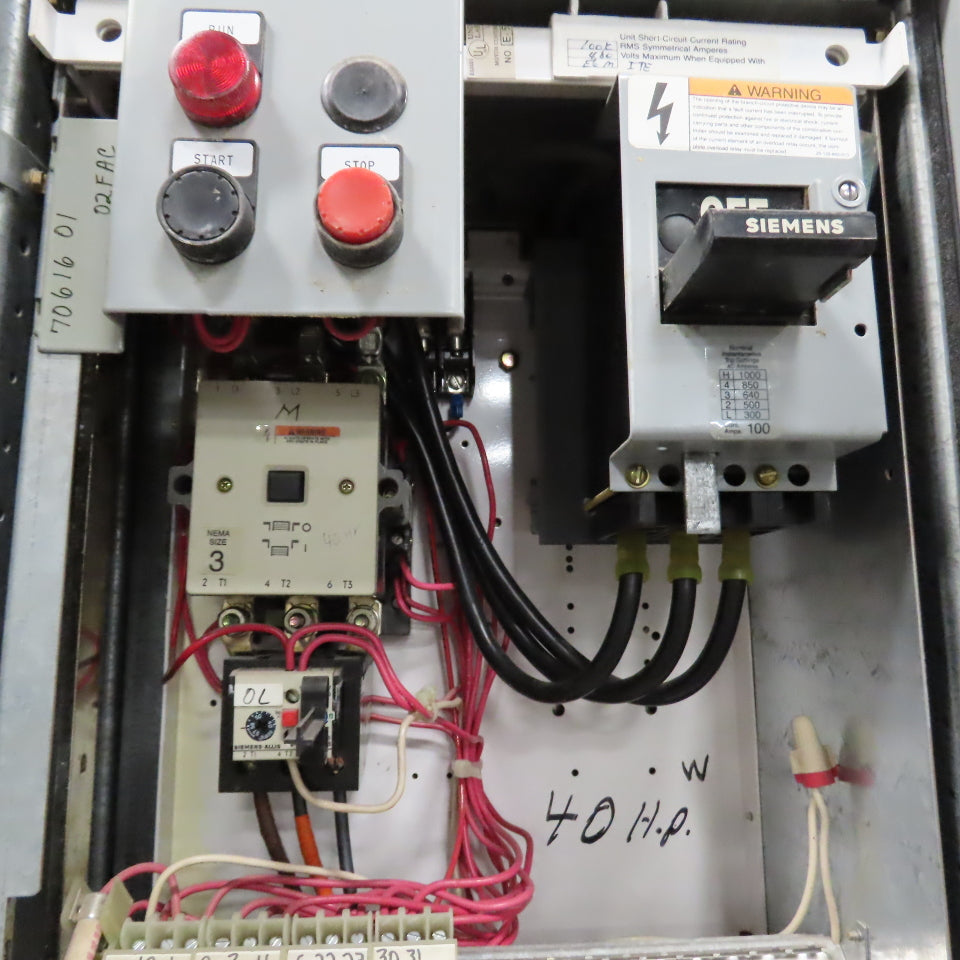 Siemens Marq 600A Motor Control Center MCC 480V 3PH 3W 60HZ (7 Buckets)
