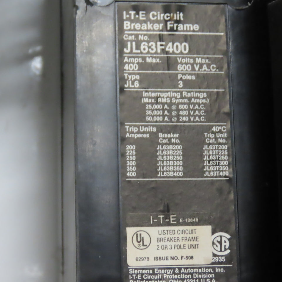 Siemens Marq 600A Motor Control Center MCC 480V 3PH 3W 60HZ (7 Buckets)