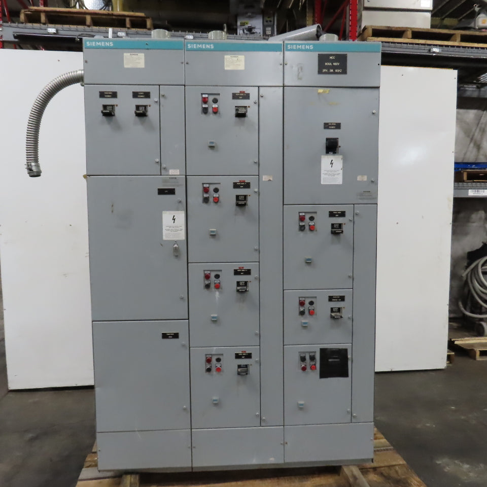 Siemens Marq 600A Motor Control Center MCC 480V 3PH 3W 60HZ (7 Buckets)