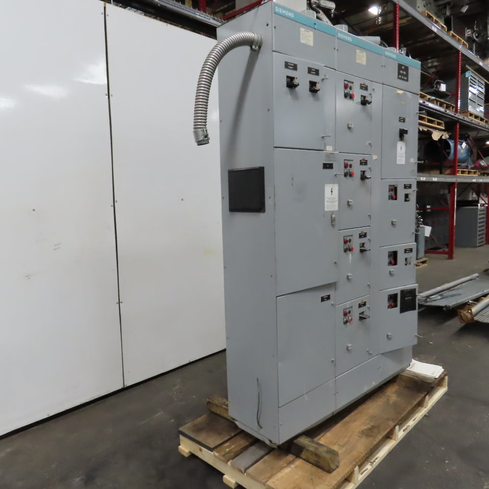Siemens Marq 600A Motor Control Center MCC 480V 3PH 3W 60HZ (7 Buckets)
