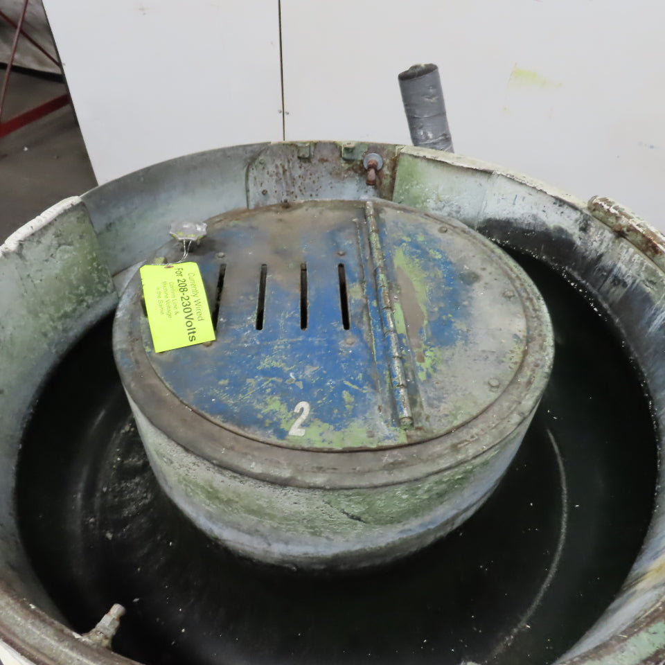 Roto Finish 2HP Lined Vibratory Finishing Tumbler 230/460V 3PH 16" Deep Tested