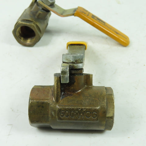 Parker P 1/2" 600 WOG Brass Ball Valve Lot Of 2