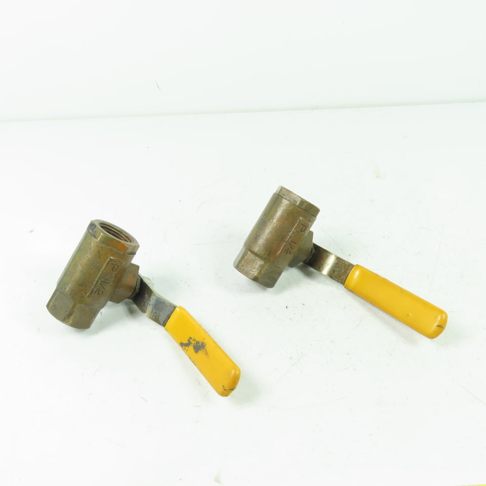 Parker P 1/2" 600 WOG Brass Ball Valve Lot Of 2