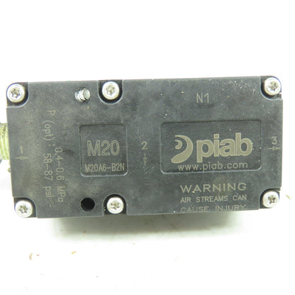 Piab M20A6-B2N Vacuum Pump Mini 58-87PSI 0.4-0.6MPa