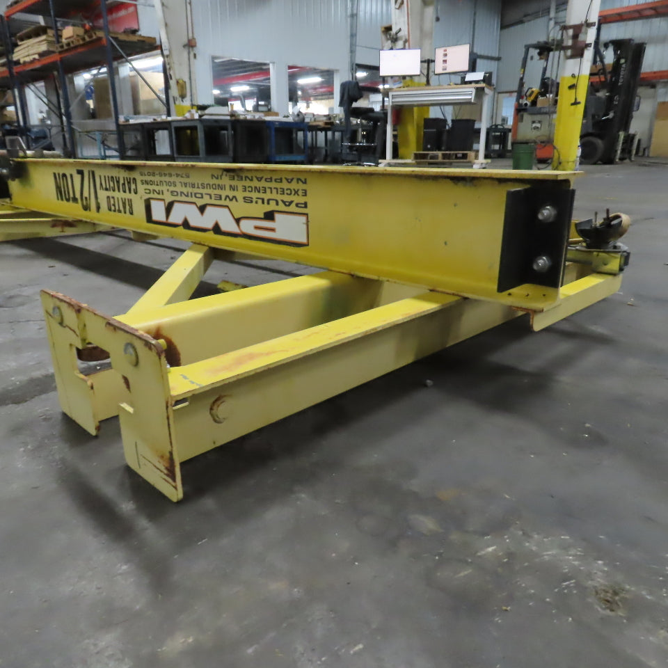 PWI 1/2 Ton 84" Manual Push/Pull Under Hung Bridge Crane Runner (NO WHEELS)