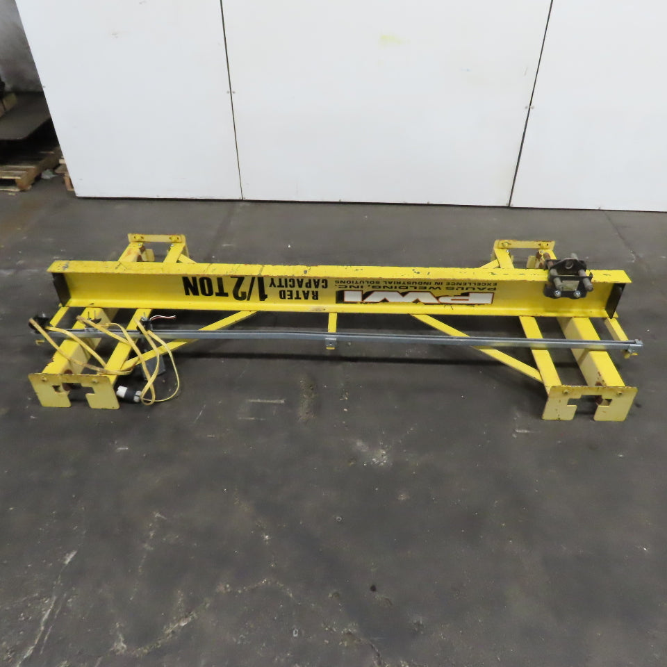PWI 1/2 Ton 84" Manual Push/Pull Under Hung Bridge Crane Runner (NO WHEELS)