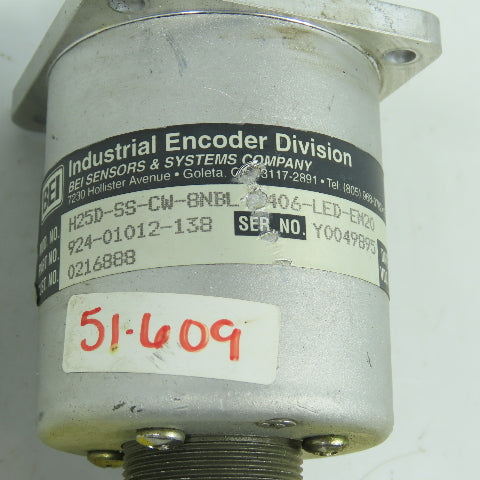 BEI 924-01012-138 H25D-SS-CW-8NBL-7406-LED-EM20 Rotary Encoder 3/8" Shaft