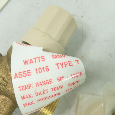 Watts MMV-UT Type T Asse 1016 1/2 Thermostatic Mixing Valve 150PSI Range60-120°F