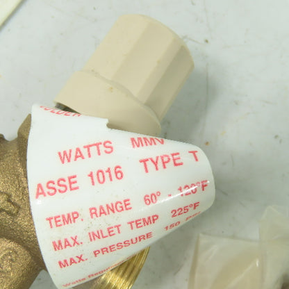 Watts MMV-UT Type T Asse 1016 1/2 Thermostatic Mixing Valve 150PSI Range60-120°F