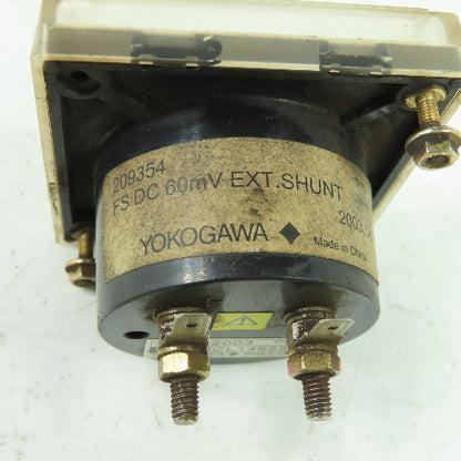 Yokogawa 209354 0-400 Amp Panel Meter FS DC 60mV EXT Shunt