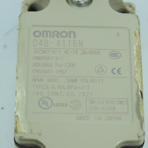 Omron D4B-4116N Limit Switch 2A 400V W/ D4B-0010N Operating Head