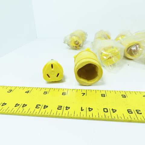 Woodhead Safeway Yellow 3-Prong Receptacle Plug 15A 125V Lot Of 10