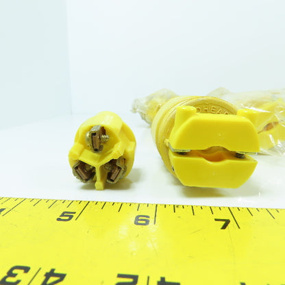 Woodhead Safeway Yellow 3-Prong Receptacle Plug 15A 125V Lot Of 10