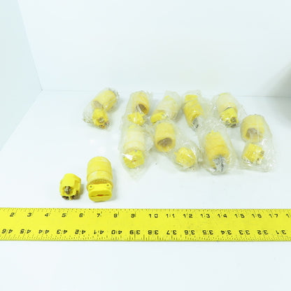 Woodhead Safeway Yellow 3-Prong Receptacle Plug 15A 125V Lot Of 10