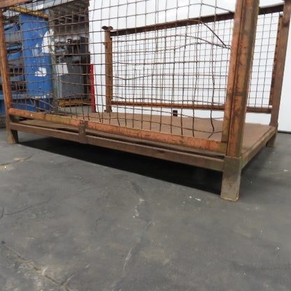 72" x 48" x 43" Tall Stackable Metal Container Crate Bin 2-Sided