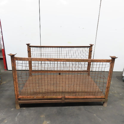 72" x 48" x 43" Tall Stackable Metal Container Crate Bin 2-Sided