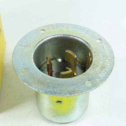 Hubbell HBL3777 Twist-Lock Flanged Inlet Armored 2-Pole 3-Wire