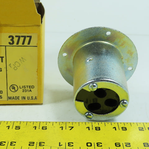 Hubbell HBL3777 Twist-Lock Flanged Inlet Armored 2-Pole 3-Wire
