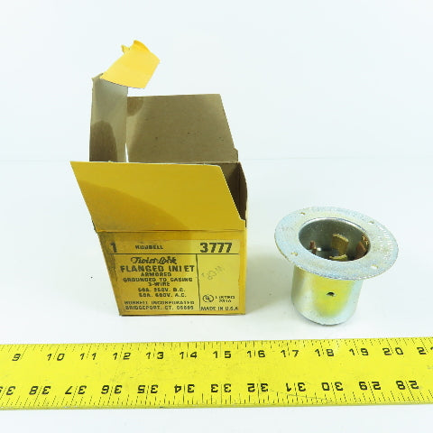 Hubbell HBL3777 Twist-Lock Flanged Inlet Armored 2-Pole 3-Wire