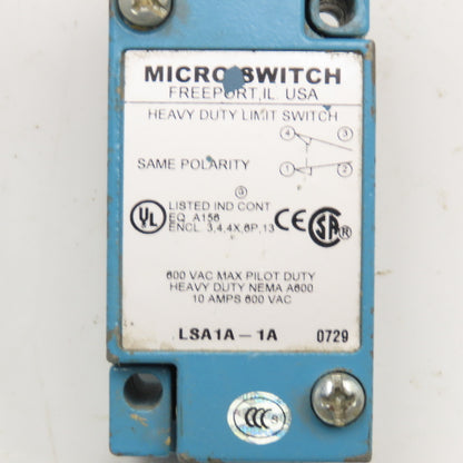 Microswitch LSA1A-1A Heavy Duty Limit Switch 600VAC 10A