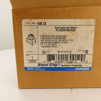 Thomas & Betts 68D Galvanized Steel Floor Boxes 4" Diameter Lot Of 4
