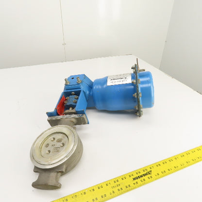 Neles Jamesbury 815W 11 3600TT 4" Wafer-Sphere Stainless Valve & Quadra Actuator
