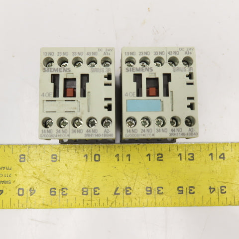 Siemens 3RH1140-1BB40 Contactor Relay 600V 10A Max 24VDC Coil Lot Of 2