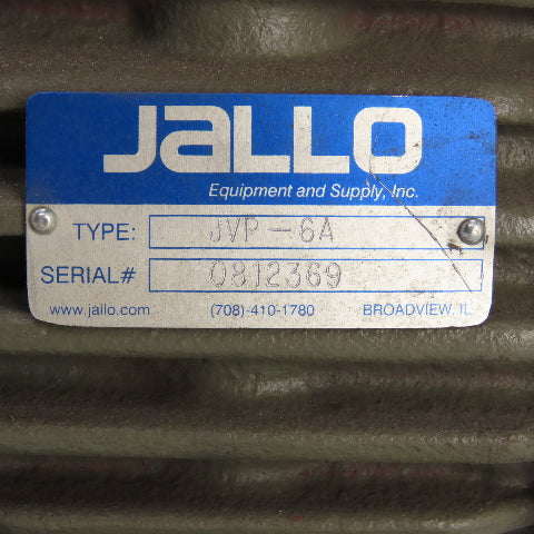 Jallo JVP-6A 1.5HP Oil-Free Vacuum Vane Pump 19.8CFM 230/460V 3PH