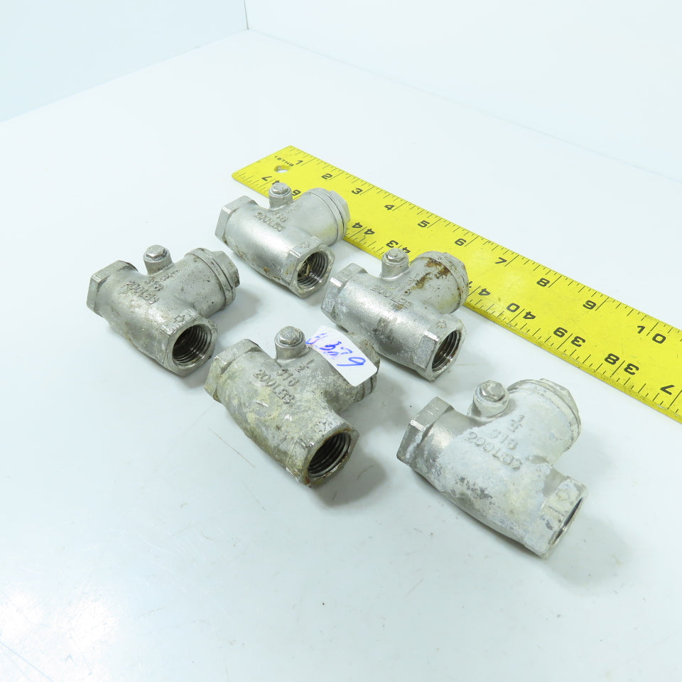 FNW 1/2" 316 Stainless Steel Check Valve Lot Of 5