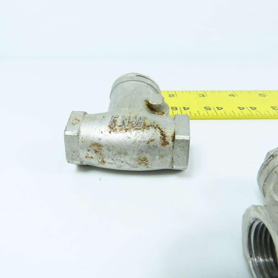 FNW 1/2" 316 Stainless Steel Check Valve Lot Of 5