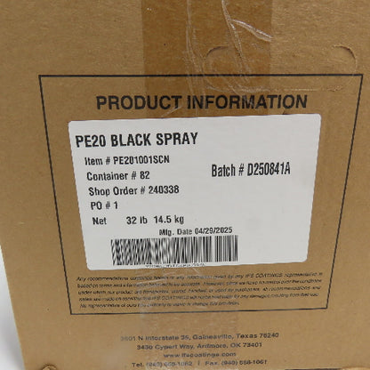 IFS Coatings PE201001SCN PE20 Thermoplastic Powder Coat Gloss Black Spray 32LBS
