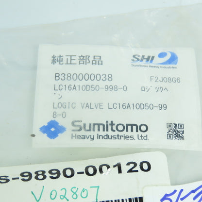 Sumitomo B380000038 LC16A10D50-998-0 Logic Cartridge Valve NEW LC16A10D50-99