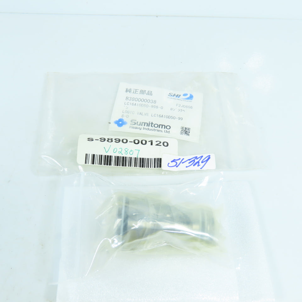 Sumitomo B380000038 LC16A10D50-998-0 Logic Cartridge Valve NEW LC16A10D50-99