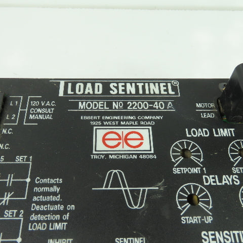 Load Sentinel Ebbert 2200-40A Load Monitor 120VAC