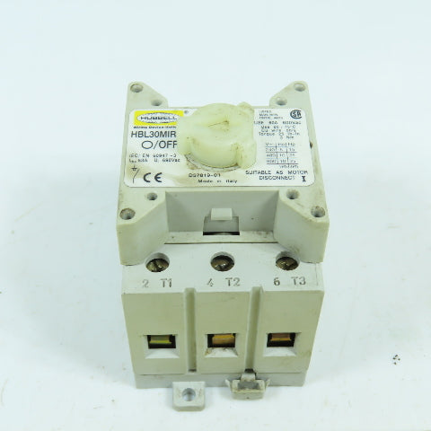 Hubbell HBL30MIRS 60A Rotary Disconnect Switch 600VAC 3-Pole