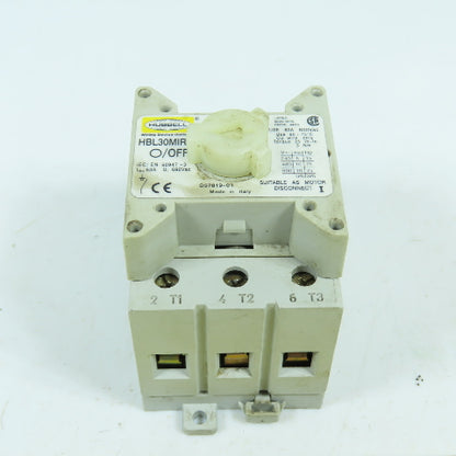 Hubbell HBL30MIRS 60A Rotary Disconnect Switch 600VAC 3-Pole