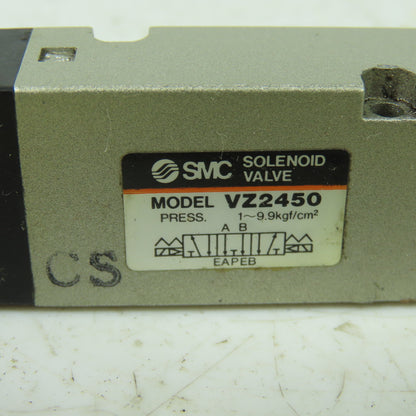SMC VZ2450 Solenoid Valve 1-9.9kgf/cm2 24VDC Coil