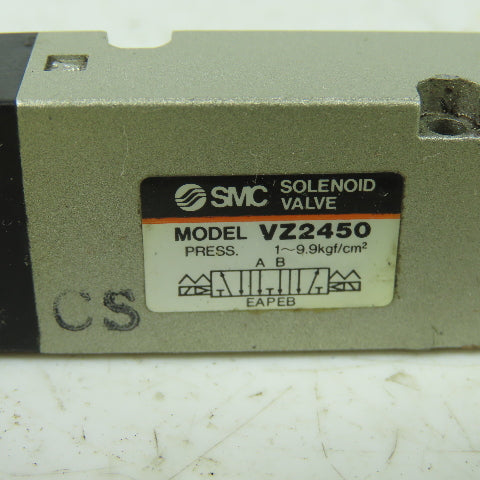 SMC VZ2450 Solenoid Valve 1-9.9kgf/cm2 24VDC Coil