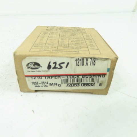 Gates 7858-0514 Taper Lock Bushing 1210 x 7/8" NEW