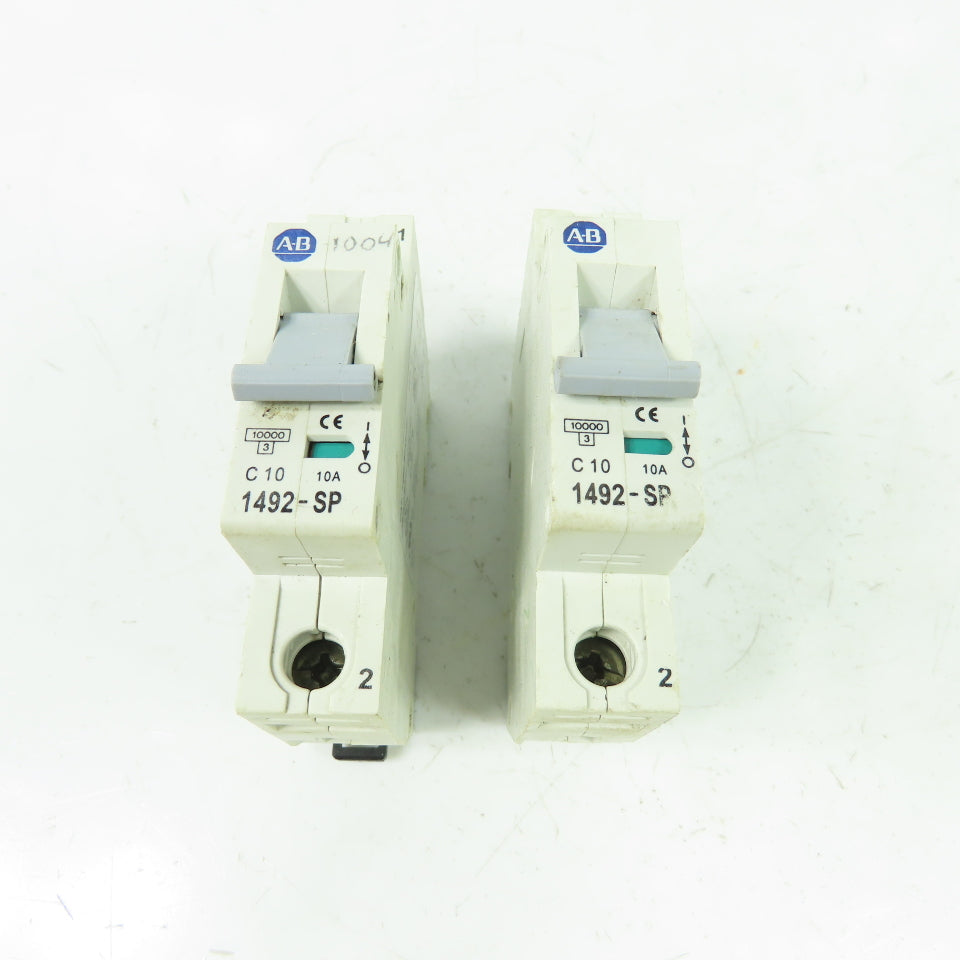 Allen Bradley 1492-SP1C100 Ser C Din Rail Circuit Breaker 240/415VAC 2.4Nm Lot/2