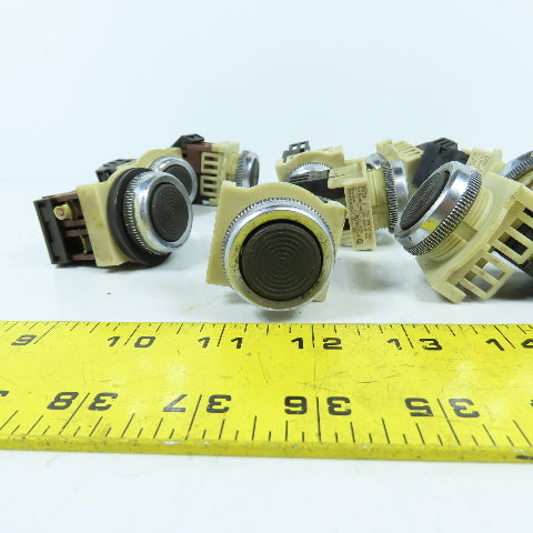 Fuji AH30-F Black Momentary Contact Push Button Switch 600VAC 10A Lot Of 11