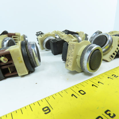 Fuji AH30-F Black Momentary Contact Push Button Switch 600VAC 10A Lot Of 11