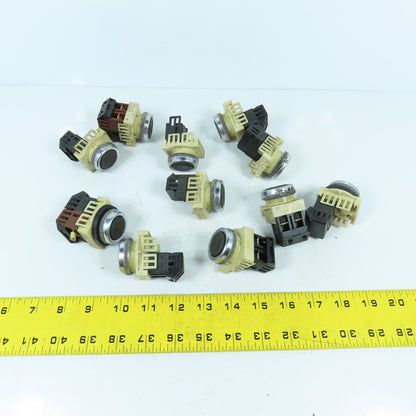 Fuji AH30-F Black Momentary Contact Push Button Switch 600VAC 10A Lot Of 11