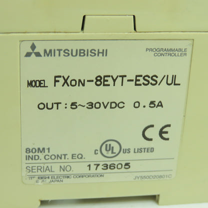 Mitsubishi FXON-8EYT-ESS/UL Programmable Controller 5-30VDC 0.5A Out