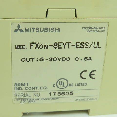 Mitsubishi FXON-8EYT-ESS/UL Programmable Controller 5-30VDC 0.5A Out