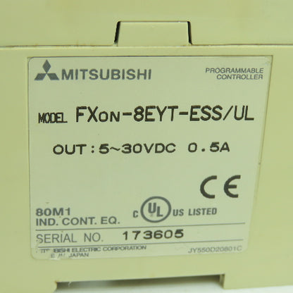 Mitsubishi FXON-8EYT-ESS/UL Programmable Controller 5-30VDC 0.5A Out
