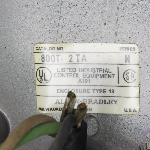 Allen Bradley 800T-2TA Start Stop Remote Push Button Pendant 600V
