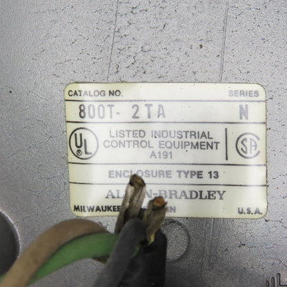 Allen Bradley 800T-2TA Start Stop Remote Push Button Pendant 600V