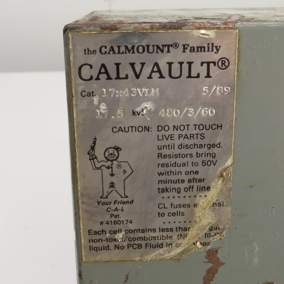 Myron Zucker 17X43VLM Calvault Calmount 17.5kVar Capacitor 480V 3-Phase 60HZ