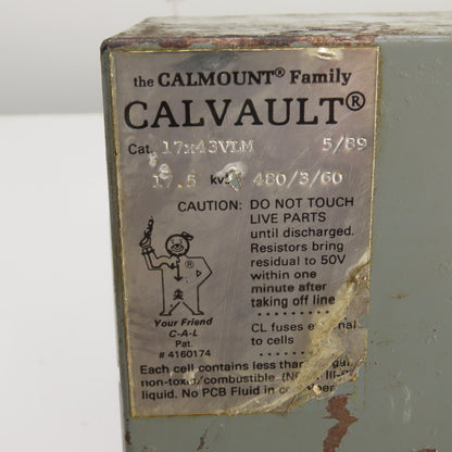 Myron Zucker 17X43VLM Calvault Calmount 17.5kVar Capacitor 480V 3-Phase 60HZ